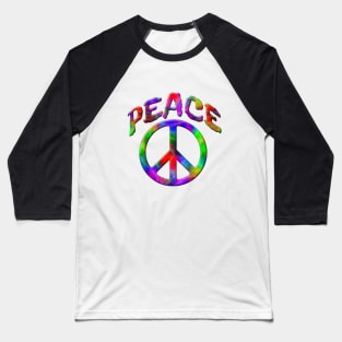 Tie Dyed Peace with Sign Retro Design Baseball T-Shirt